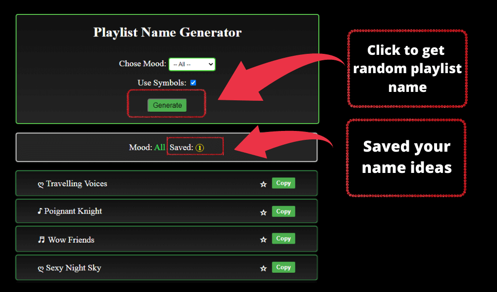 How to generate playlist name guide